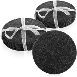 com-four® 8 x Coasters for Drinks - Round Table Coasters with Gloss - Plastic Coasters - Drinks Coasters Diameter 10 cm (Pack of 08 - Black)