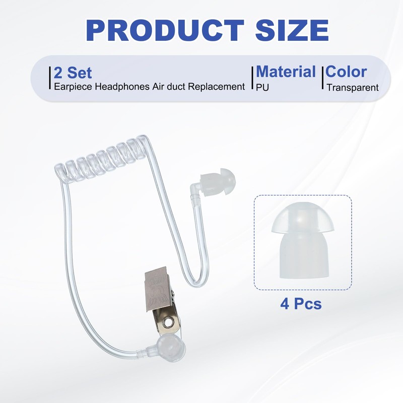 PATIKIL Earpiece Headphones Air Duct Replacement, Intercom Headset Accessories for