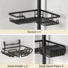 KEGII Tension Pole Shower Caddy Corner – 4 Adjustable Shelves