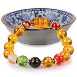 YEHUDAF LEE Feng Shui Chinese Pi Xiu Beaded Bracelet Obsidian Wealth Bracelet with Hand Carved Amulet for Good Luck Wealth, Eine Grösse, Acrylic, Stainless Steel