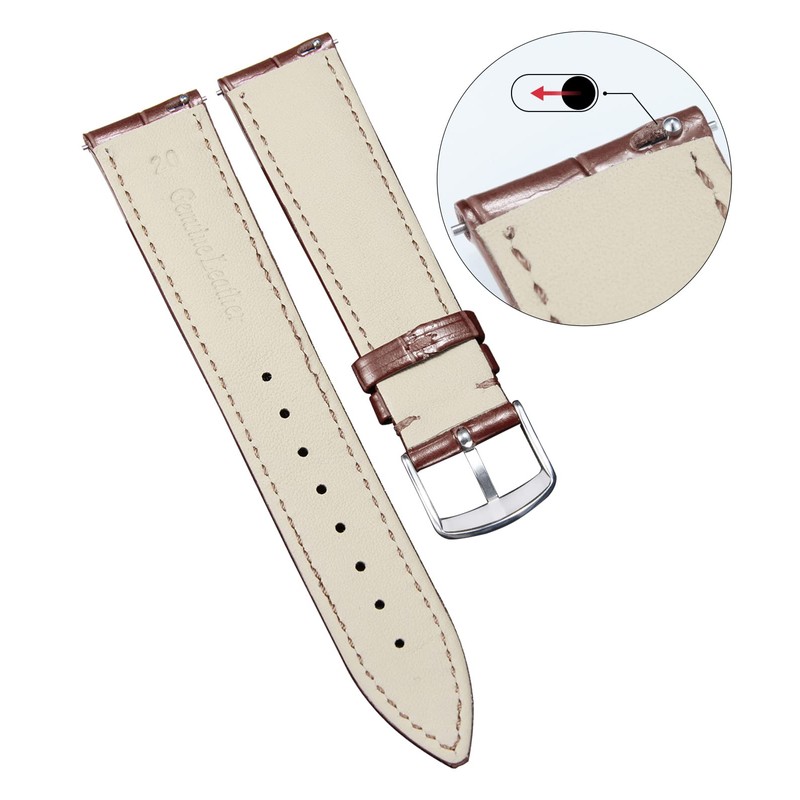 BINLUN Genuine calf leather replacement watch strap leather multicolour gift