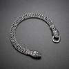 Klapgo Gothic Silver Snake Head Bracelet for Men