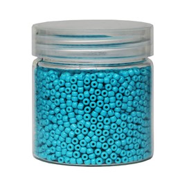 BALABEAD Turquo Blue Color 3mm Seed Beads About 4000pcs/110gms in Box 8/0 Glass Seed Beads for Jewelry Makings (Turquo Blue,3mm)