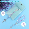 YnewL Pack of 2 Purple Blue Rosary Catholic, Rosary Bracelets