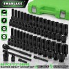 SWANLAKE 1/2" Drive Impact Socket Set, 66-Piece Standard SAE (3/8"-1-1/4")