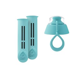 DAFI Set of 2 Filters + Cap for DAFI Soft Filter Bottle, Mint Colour, Interchangeable Filters, Environmentally Friendly, BPA-Free, Removes the Taste and Odour of Chlorine