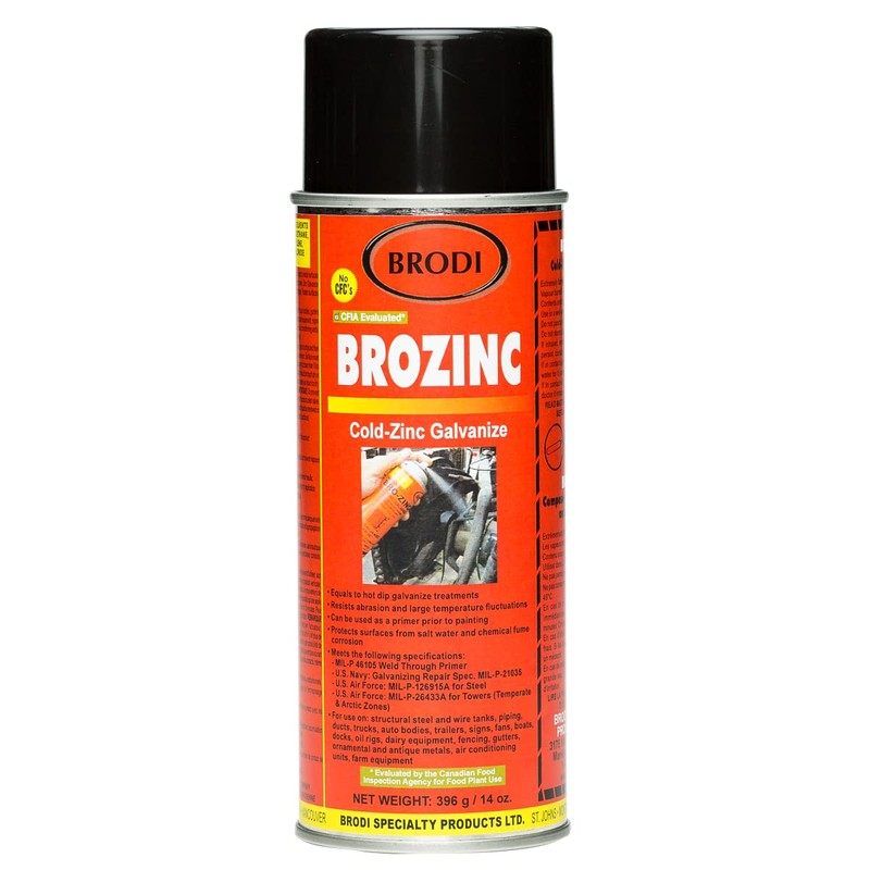 BroZinc - Spray on Cold Zinc Galvanizer - Prevents Metal
