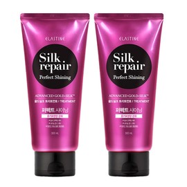 Elastine Silk Repair Perfect Shining Gold Silk Treatment, 300ml, 2 pieces / 엘라스틴 실크리페어 퍼펙트 샤이닝 골드실크 트리트먼트, 300ml, 2개