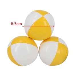 3x Soft Juggling Balls with Storage Bag Coloured Professional 63mm/2.48'' Toss Ball Toys Juggle Toys for Beach, Yellow White