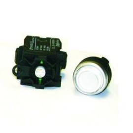 LED Andon SW-2837-329, Momentary, 24VDC Illuminated White Push button switch, Extended Face