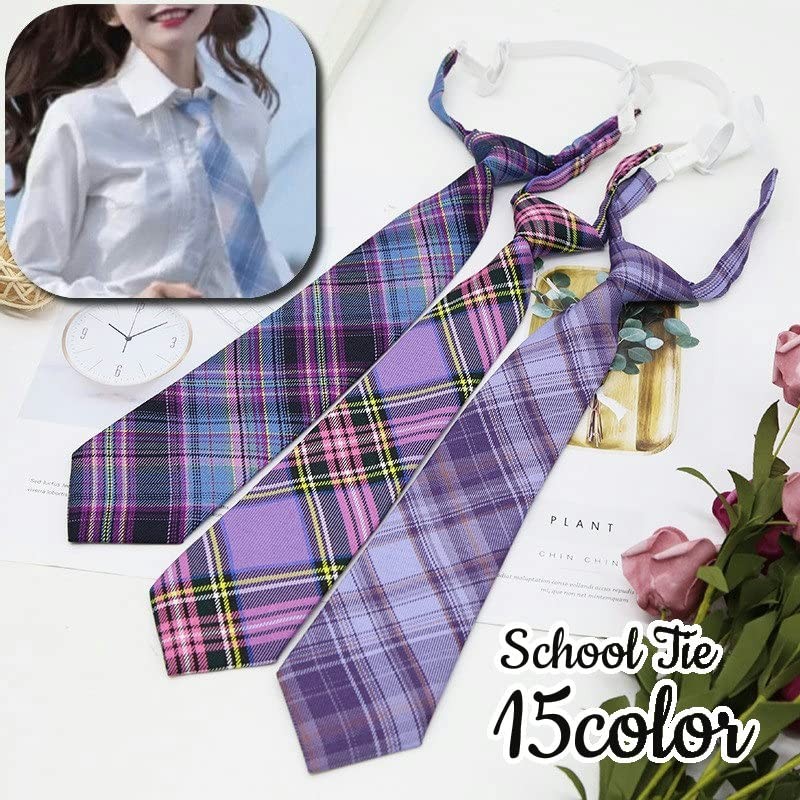 Plus Nao School Necktie, One-touch Necktie, Girls Students, Boys, Checkered