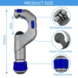 Roluxando Pipe Cutter Set 5-50 mm, Pipe Cutter for Stainless Steel Pipes, Copper Pipe Cutter, Copper Pipe Cutter with Deburrer, for Cutting Thin Stainless Steel, Steel, Aluminium or Plastic
