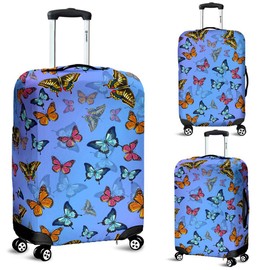 Colorful Butterflies Luggage Suitcase Cover Protector Decor Butterfly Gift Item (Large)