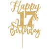 Decoración para tartas de feliz cumpleaños número 17, decoraciones de