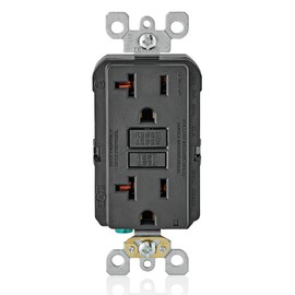 Leviton GFCI Outlet, 20 Amp, Self Test, Non Tamper-Resistant with LED Indicator Light, Protection from Electric Shock and Electrocution, GFNT2-E, Black
