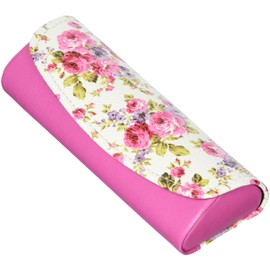 Nagoya Glasses Pastel Pink Compact Rose Pattern Stylish Semi-Hard Case 2160-01