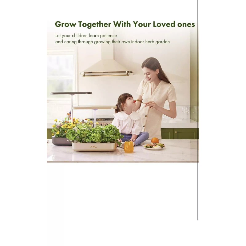 LYKO 12 Pods Hydroponics Growing System Kit, Indoor Garden W/full-spectru