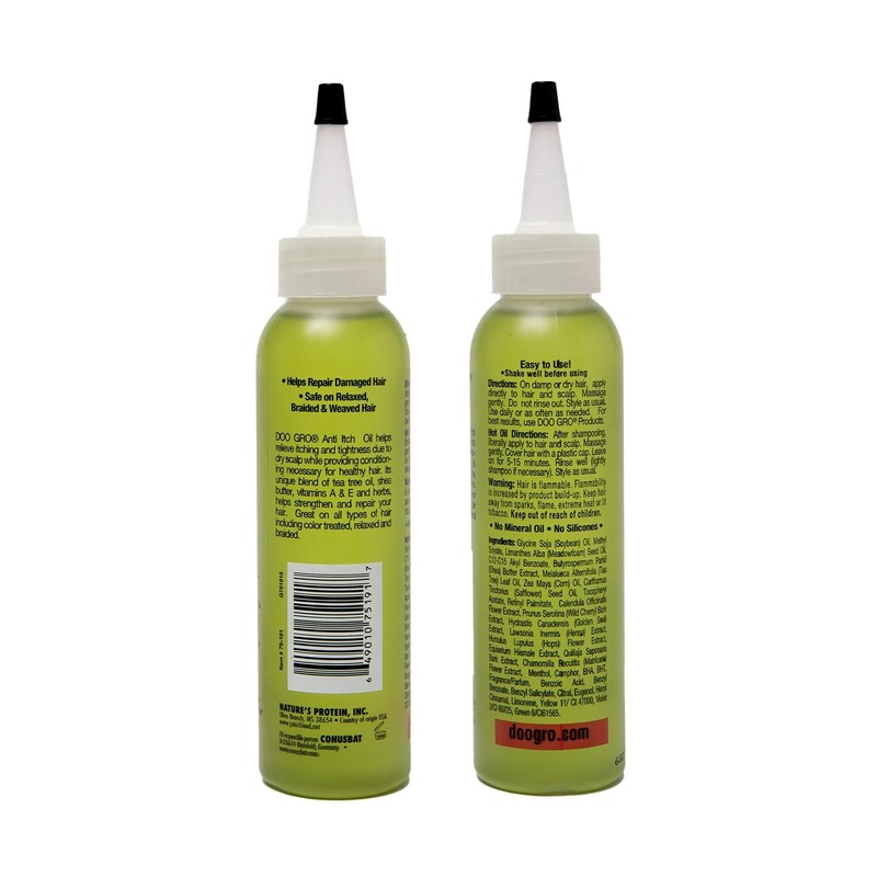 DOO GRO Anti-Itch Hair Oil for Dry, Itchy Scalp, Moisturizes