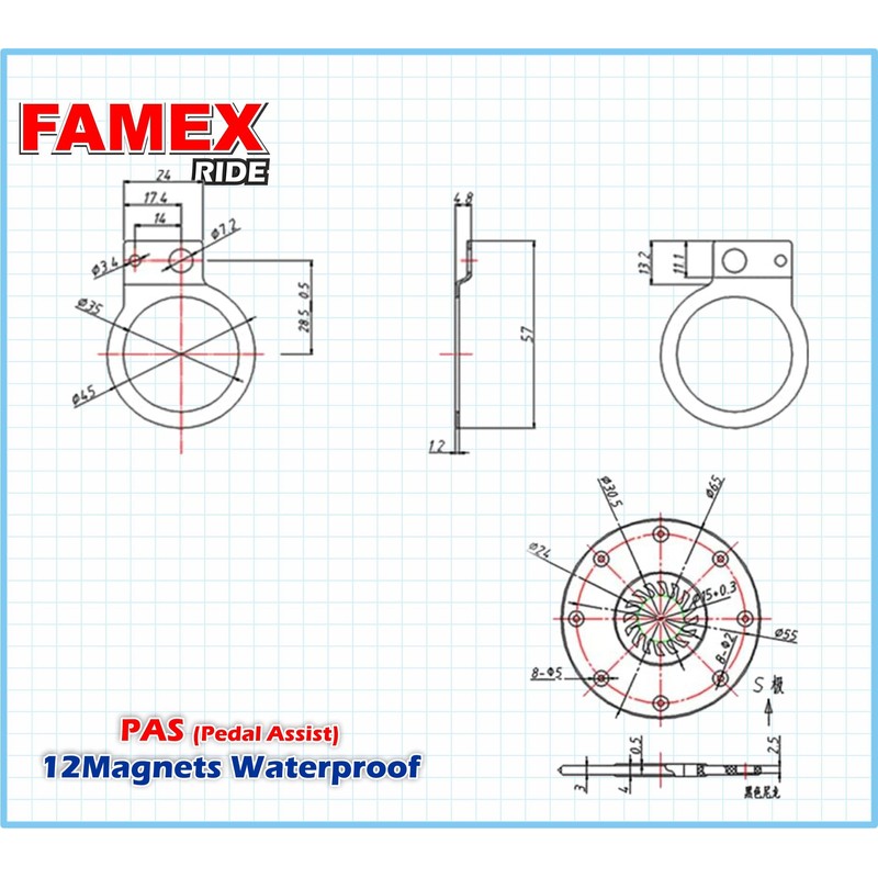 FAMEX RIDE E-Bike PAS Pedals Sensor Power Assist Sensor Waterproof