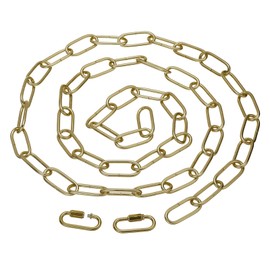 PATIKIL 6ft Lighting Hanging Chain, Metal Looping Chain with Quick Link Screw Lock Connectors for Hanging Plant Pendant Chandelier Light Fixture, Brass