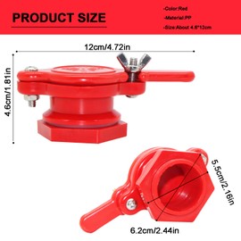 Honey Gate Valve for Extractor, 2 Pack Bee Honey Extractor Tap, Durable Nylon Honey Gate Valve for 5 Gallon Bucket Honey Beekeeping Extractor Bottling Tool (Red)