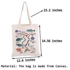 PWHAOO New Jersey Merchandise Tote Bag New Jersey Travel Tote Bag New Jersey State Vacation Gift New Jersey Lover Gift, New Jersey Tote