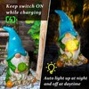 FLJZCZM Solar Garden Gnome Statue with Light, Funny Blue Hat