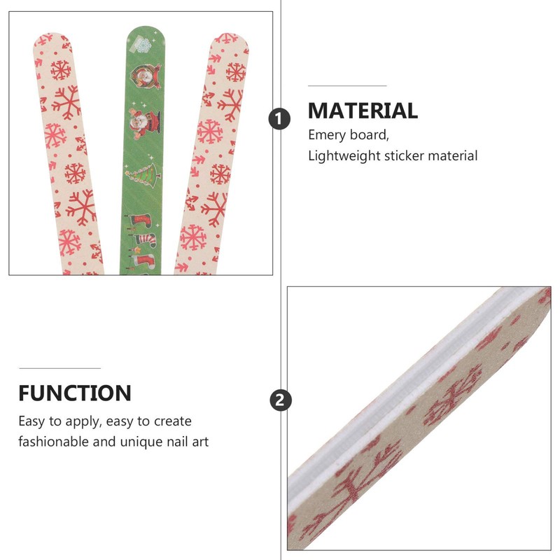 Luxshiny Nail Files Christmas Files Cute Emery Board Manicure Care