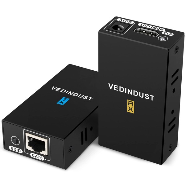 VEDINDUST HDMI Extender 196 ft/60 m HDMI over Ethernet over