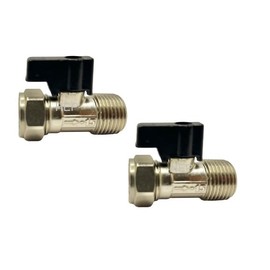hepÂ® 15mm x 1/2" Male Flat Faced with Lever Matt Chrome Service Isolationg Valve Suitable for Flexi Hose Pipes to Toilet, Basin, Kitchen Pack of 2