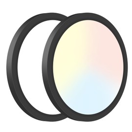 slochi 7.5 Inch Flush Mount Ceiling Light Fixtures, 3000k/4500k/6000K 3 Color Temperatures Selectable LED Ceiling Light, 15W 1500lm Ceiling Light for Bedroom Kitchen Dining Room (2 Pack, Black)