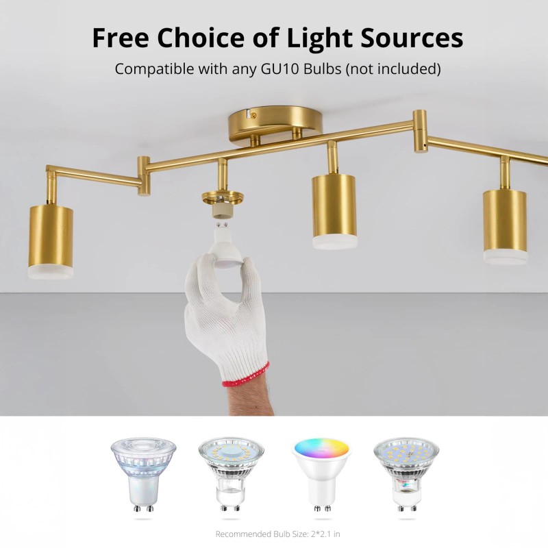6 Light Track Lighting Gold Track Lighting Fixtures Ceiling LED