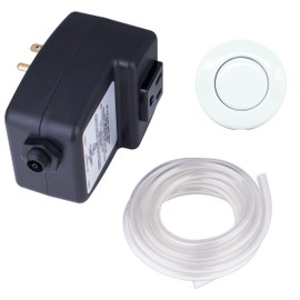 Mr. Scrappy 20-MSAS-65-WH Single Outlet Garbage Disposal Air Switch, Kitchen Sink Top On and Off Kit for Waste Disposers, Includes Button, Tubing, 120V Power Module, and Hardware, White