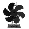 Black 6 Blade Heat Powered Stove Fan Thermodynamically Driven Fireplace