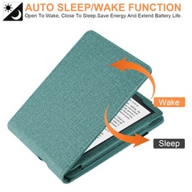 Vakarey Case for Kobo Clara Colour/Clara BW/Clara 2E, Sleep Cover for Tolino Shine Color/Shine 4/Shine 5 Case 2024 with Hand Strap, Green