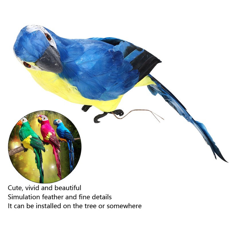 45cm Simulation Parrot Artificial Bird Decor Feather Crafts Gardening Props
