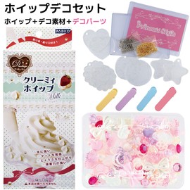 Princess-style Deco Parts, Rhinestone Nail Hair Accessory Parts, Whip Decoration, Ribbon, Heart, Rose, Mix, in Tray (Pink Whip Decor Set)