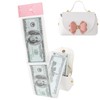 Money Box for Cash, Leather Bowknot Money Pull Box for