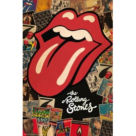 The Rolling Stones - Music Poster (Comic Style Album Cover Collage & Tongue) (Size: 24" x 36")
