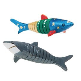 S&S Worldwide Flexible Wood Shark Craft Kit, Includes Wood Sharks, Paint & Brushes. Great for Shark Week Crafts. for Kids & Adults. Sharks are 4-1/2"l x 1-1/4"w. Makes 12.