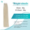 Fshine Tape-In Real Hair Extensions, 60 Platinum Blonde, Tape-In Extensions,