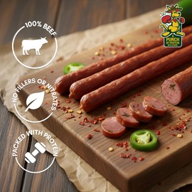 Little Joeys Jalapeno Beef Snack Sticks – 24 Count Box – High Protein Meat Snacks for Adults & Kids – Keto Friendly, Low Carb, Gluten Free, No Nitrates or MSG – Shelf Stable Beef Jerky Sticks – Made in USA