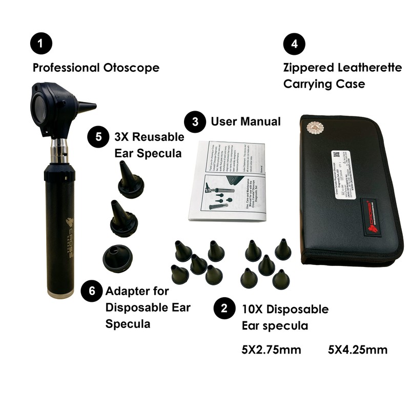 Cross Canada Physician LED Otoscope Diagnostic Set – Professional Otoscope