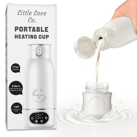 Calentador Portátil de Biberones para Viajes - Capacidad Grande de 17 oz - Calentador de Leche y Agua, Ideal para Leche Materna y Biberones - Control Preciso de Temperatura - Pantalla Táctil