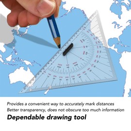 2pcs Chart Drawing Triangle Ruler, 11.81in Course Triangle Positioning Triangle Boat Architect Architectural Stationery Navigation Plotting Kit for Training Purposes Maritime