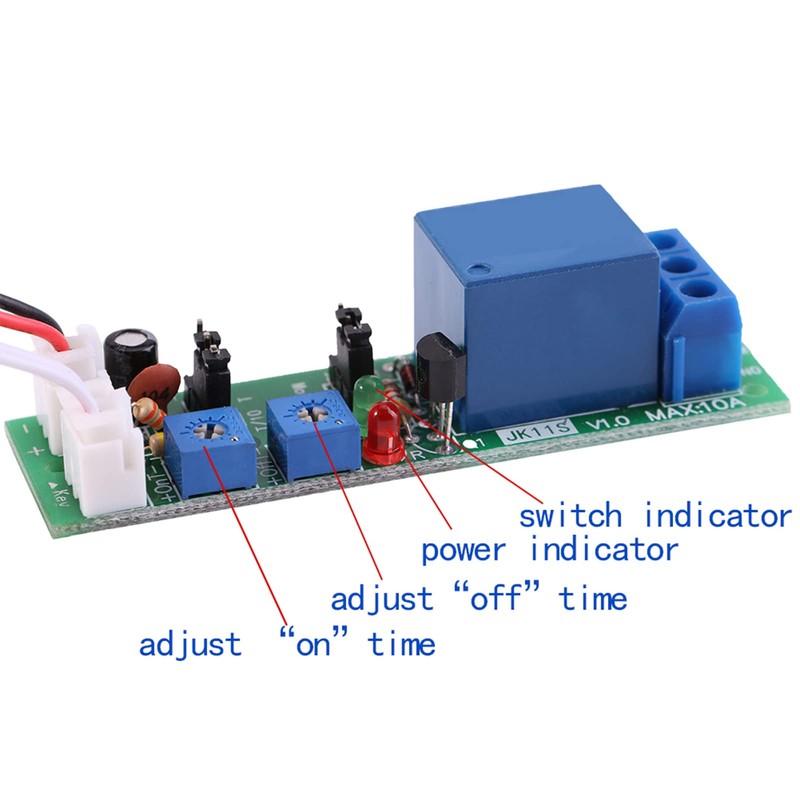 DC 12V Timer Switch Module - Adjustable Delay Turn Off