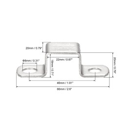 sourcing map U Shaped Connector Bracket 18 x 22mm 304 Stainless Steel for Door Closed Bar Holder Strut Channel 12pcs