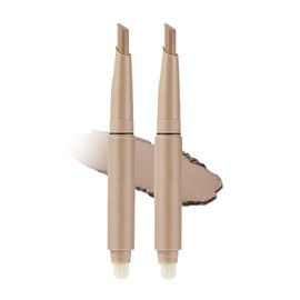 2 Pieces Double-Headed Contour Stick - Cream Bronzer for Face Nose Shaping | Blendable, Matte, Long Lasting, Waterproof | Natural Look with Brush | Lightweight Makeup for Women | Ideal Gift