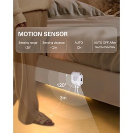 ALITOVE 5 V LED Cabinet Lighting 3 Packs Linkable Under-Unit Light Kitchen LED 30 cm with Motion Sensor Night Light 3 Colours Dimmable LED Light Strip for Wardrobe Stairs Kitchen