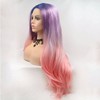 AFBeauty Rainbow Lace Front Wig Synthetic Gluless Blue Purple Pink